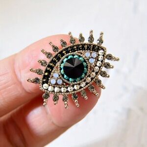 Rhinestone Evil Eye Brooch, Evil Eye Pin